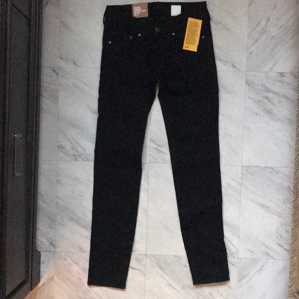 H&M Black Denim Size 24 Low Rise Skinny Jeans